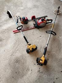 due tagliasiepe e uno  tagliabordi decespugliatore