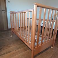 Lettino culla bimbo color ciliegio