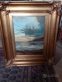 Quadro Olio su tela Prima della tempesta