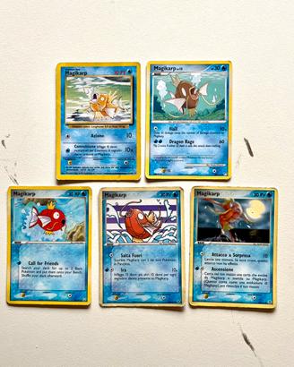 Lotto Magikarp di 5 Carte Pokemon