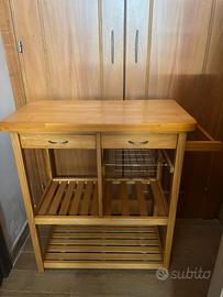 Mobiletto in legno multiuso da cucina