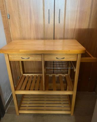Mobiletto in legno multiuso da cucina