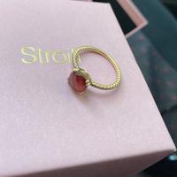 Anello solitario in oro giallo 9 carati