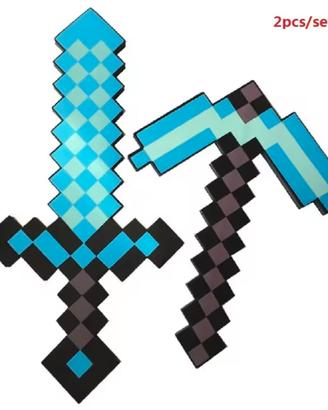 Spada e Piccone in Diamante - 2 Pezzi - Minecraft