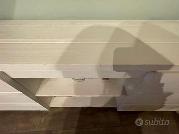 PORTA TV ABETE BIANCO SPAZZOLATO