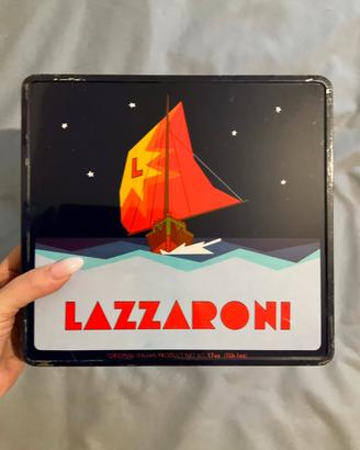 Scatola di latta vintage Lazzaroni, anni ‘70
