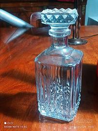 
Decanter quadrato in vetro pressato vintage co