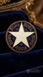 Antica spilla di Natale smaltata primi 900