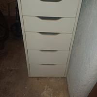 Cassettiera Ikea bianca 5 cassetti x scrivania
