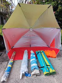 tenda da spiaggia ,con vari accessori.