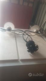 lampadario in ferro vetro e ceramica