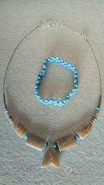 Girocollo di pietre naturali con bracciale