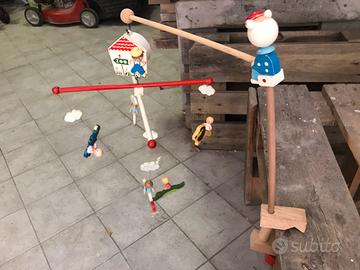 Giostrina in legno con carillon anni '80