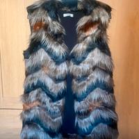 Gilet/Smanicato in ecopelliccia multicolor tg. S