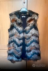 Gilet/Smanicato in ecopelliccia multicolor tg. S