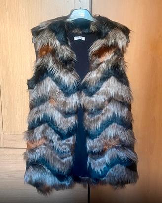 Gilet/Smanicato in ecopelliccia multicolor tg. S