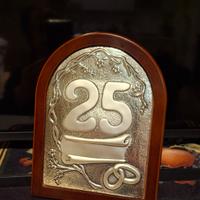 Targa argento 25esimo anniversario nozze