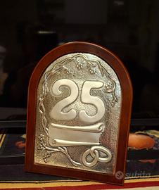 Targa argento 25esimo anniversario nozze