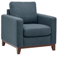 Poltrona in Denim base in legno