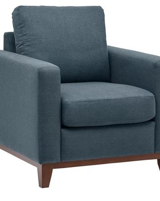 Poltrona in Denim base in legno