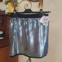 Liu jo mini gonna tg 16 nera e argento Nuova