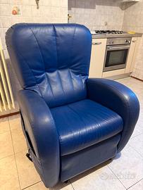 Poltrona Relax Elettrica Reclinabile Blu