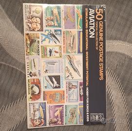 collezione 50 francobolli su AVIAZIONE