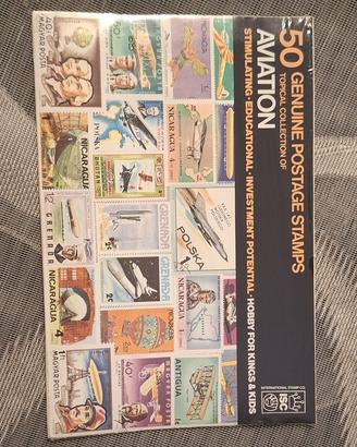 collezione 50 francobolli su AVIAZIONE