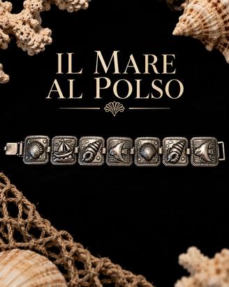 Vintage amarcord bracciale placcato argento Marino