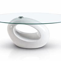 Tavolino da salotto moderno in vetro e base design