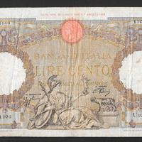 Banconota 100 lire 23.08.1943 rara