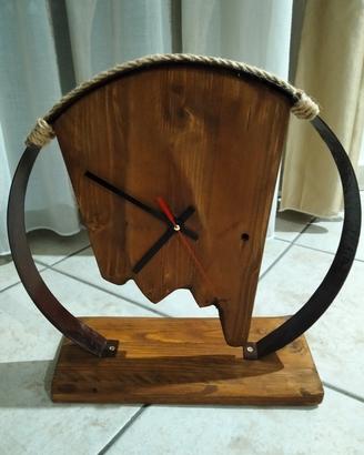 orologio da tavolo in legno fatto a mano