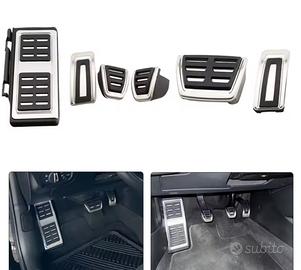 Set Pedali Pedaliera AUDI cromata nera copripedali
