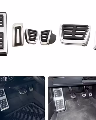 Set Pedali Pedaliera AUDI cromata nera copripedali