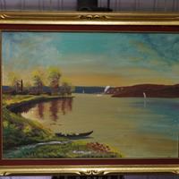 QUADRO SU TELA VINTAGE FIRMATO CON CORNICE VINTAGE