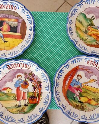 Ceramica di Bassano 4 piatti le stagioni 