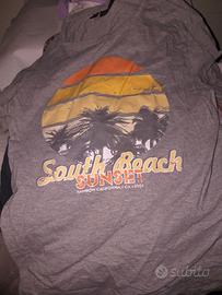 t-shirt rainbow south beach sunset uomo