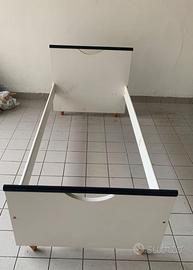Letto singolo misura 80x190 colore bianco
