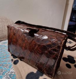 Borsa in pelle di coccodrillo vintage