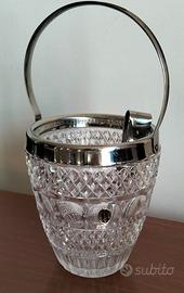 Secchiello ghiaccio vintage in cristallo molato