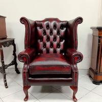 Nuova poltrona chesterfield Queen Anne bordeaux 