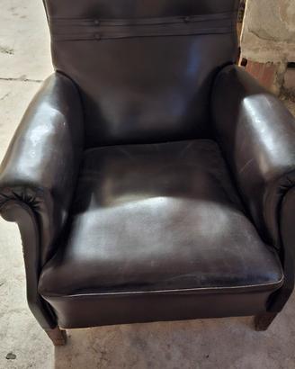 poltrona club bergere vera pelle