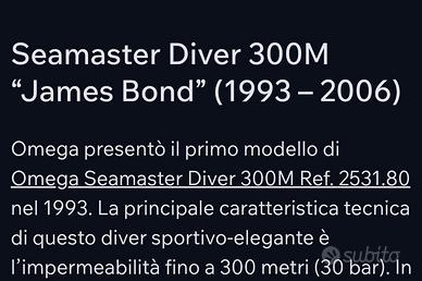 Omega Seamaster Diver 300 metri anno 1993