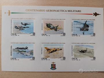 foglietto francobolli 100ario aeronautica militare