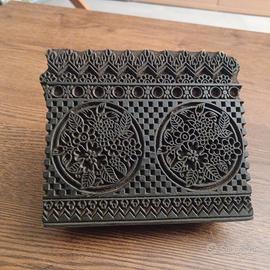 Antico blocco di legno indiano per stampare