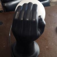 lampada anni 70 ceramica metallo vetro the hand