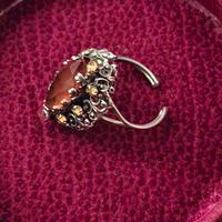 Anello vintage anni '60 con  ambra e citrini 