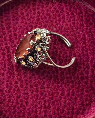 Anello vintage anni '60 con  ambra e citrini 