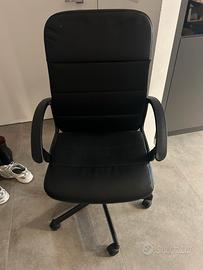 2x sedia nera girevole da ufficio Ranberget Ikea