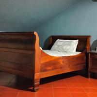 Letto a barca in noce massiccio, fine '800